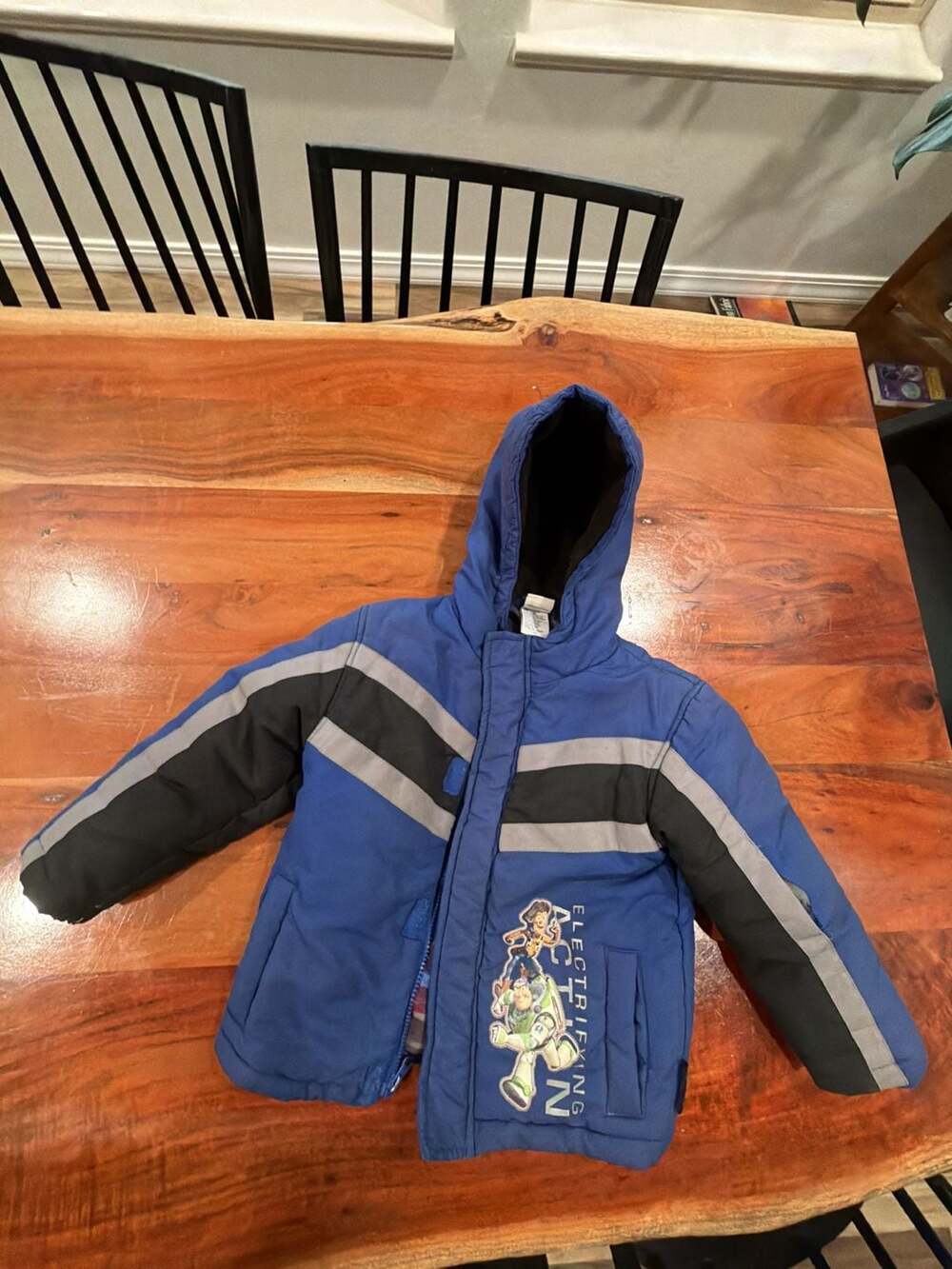 Disney Pixar Toy Story Winter Jacket Size 4T Blue Puffer Hooded